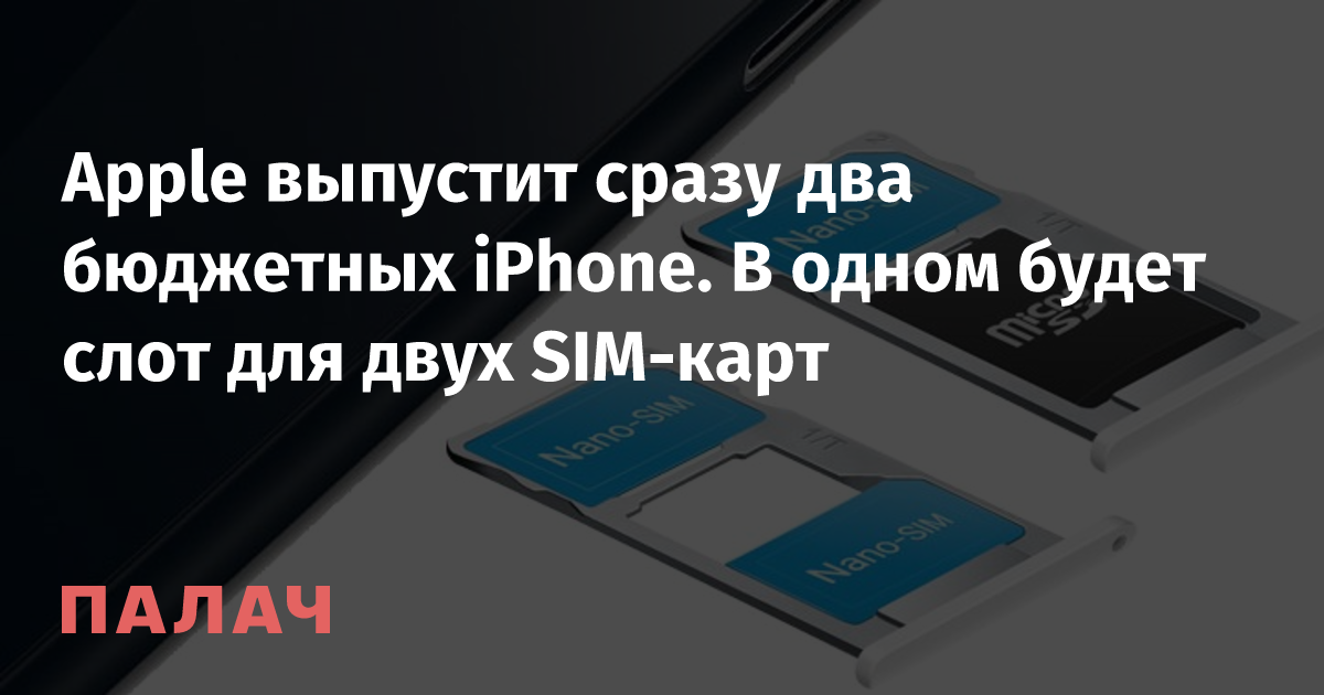 Apple выпустит сразу два бюджетных iPhone. В одном будет слот для двух ...