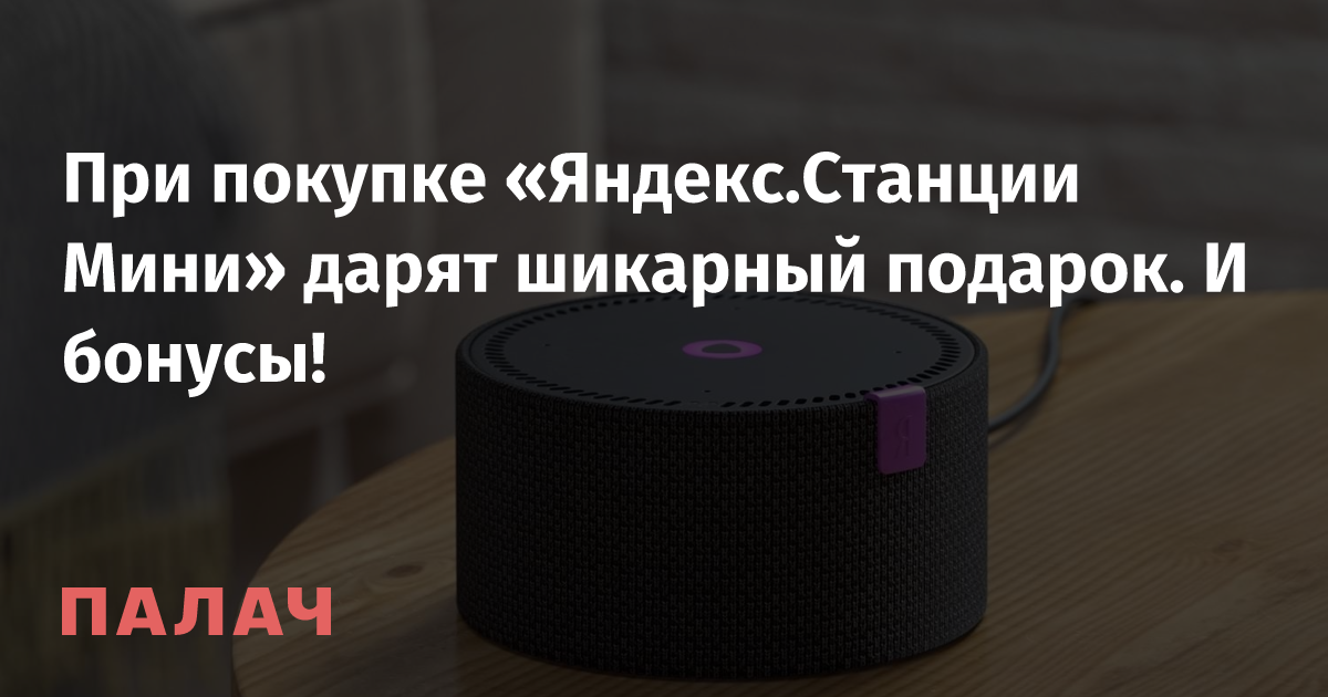 При покупке «Яндекс.Станции Мини» дарят шикарный подарок. И бонусы ...