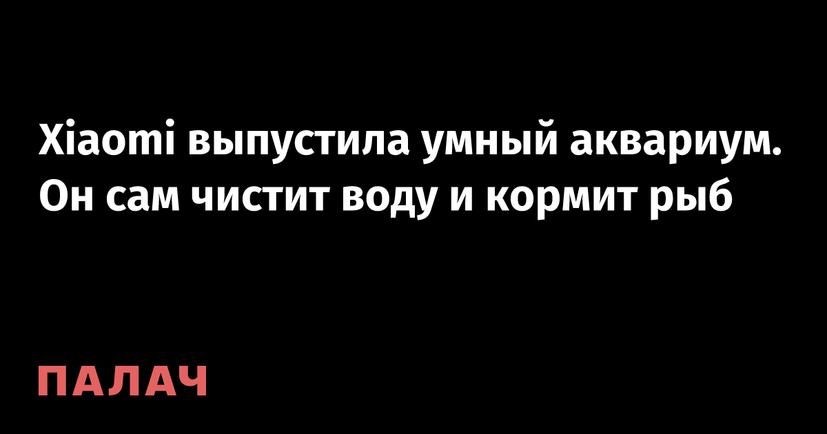 Xiaomi выпустила умный аквариум. Он сам чистит воду и кормит рыб ...
